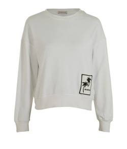 Moncler Palm Tree Embroidered Jumper, Cotton, White, Sz XS, 2*