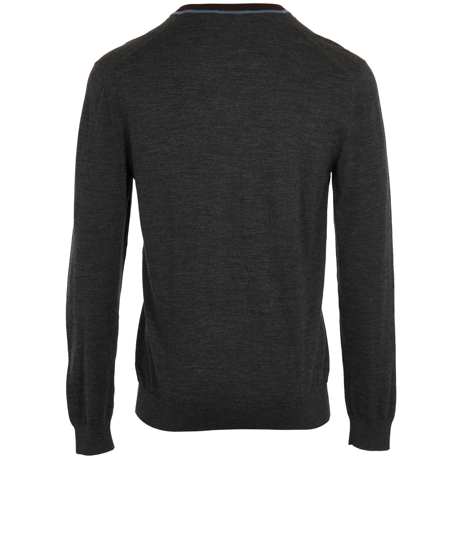 Gucci V Neck Jumper, &pound;260, Clothing, Grey, Wool, Back view