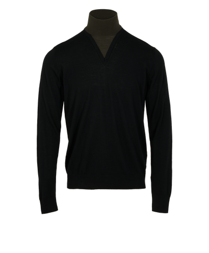 Prada High Neck Jumper, &pound;160, Clothing, Black, Wool, Front view