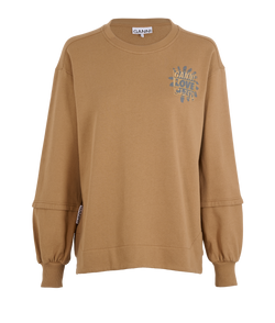 Ganni Isoli Jumper, Organic Cotton, Tan, Sz XS, 3*