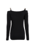 Prada Crystal V-Neck Sweater, &pound;295, Clothing, Black, Cashmere/Silk, Back view