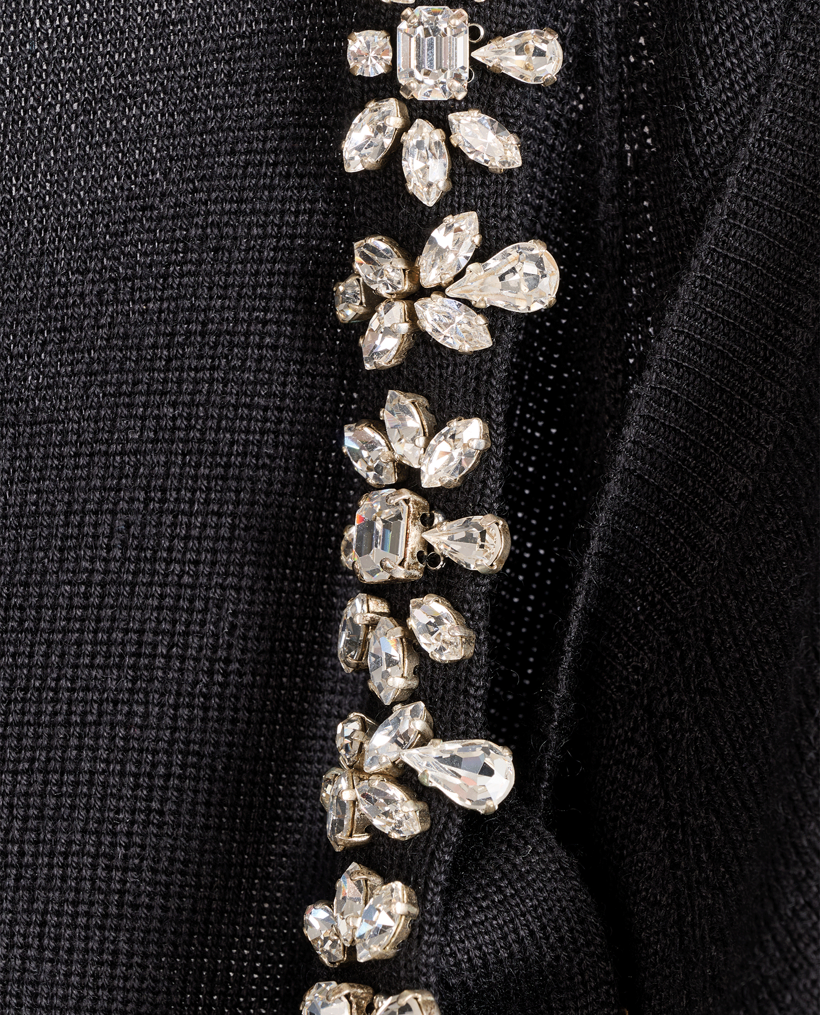 Prada Crystal V-Neck Sweater, &pound;295, Clothing, Black, Cashmere/Silk, Other view