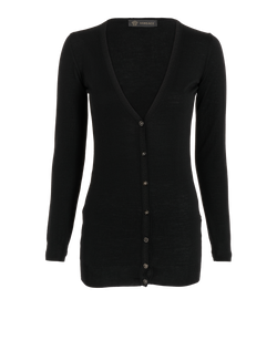 Versace Medusa Buttons Cardigan, Wool, Blk, UK4, 3*