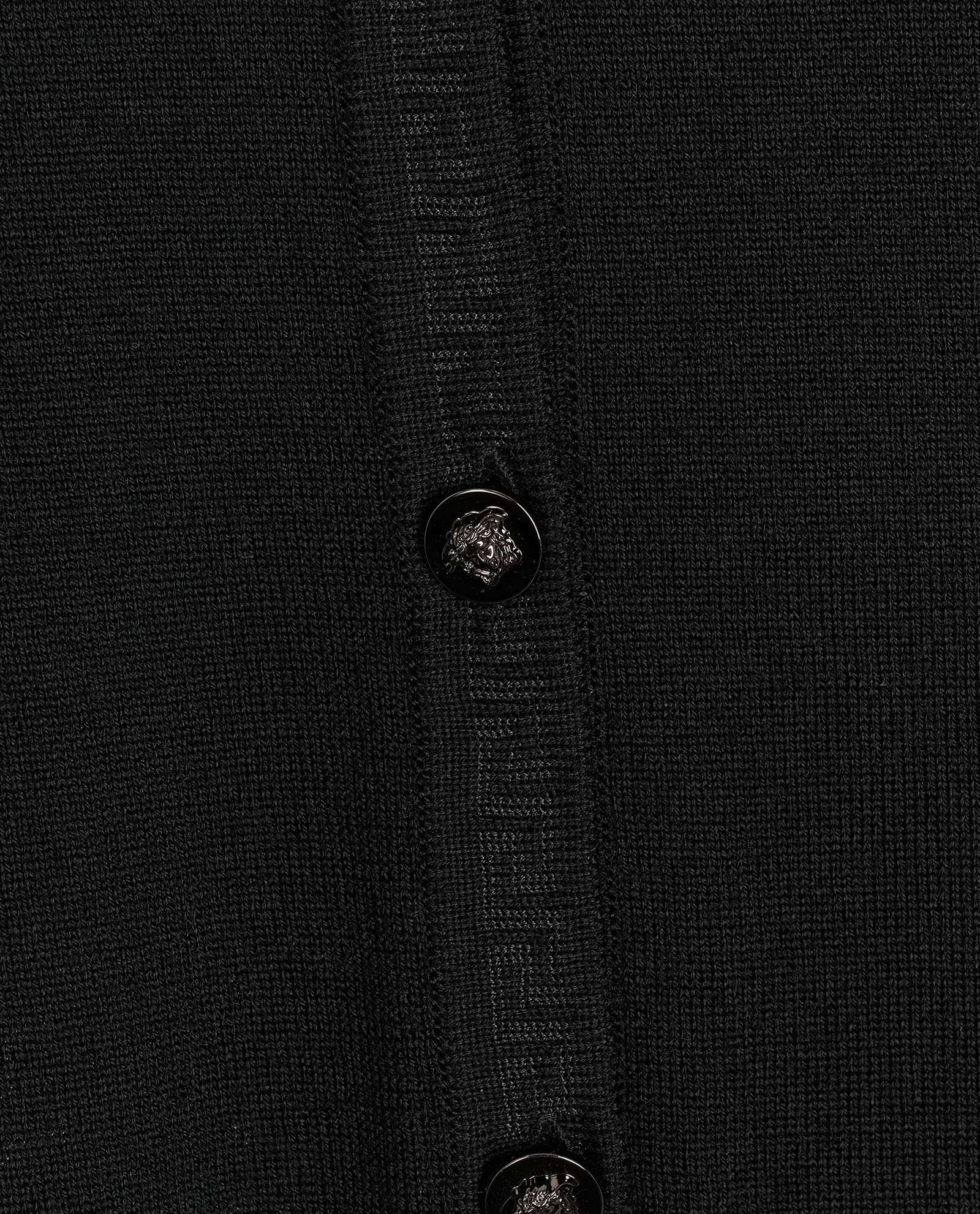 Versace Medusa Buttons Cardigan, &pound;250, Clothing, Black, Wool, Other view