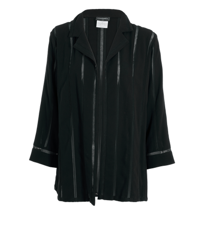 Chanel 99P Stripes Cardigan, &pound;395, Clothing, Black, Wool, Front view