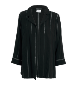 Chanel 99P Stripes Cardigan, Wool, Black, UK16, 2*