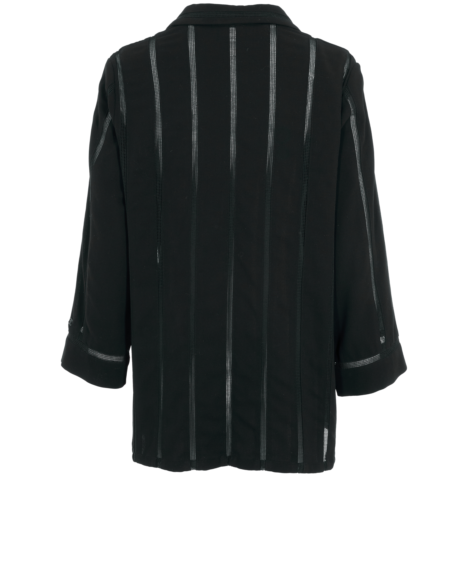 Chanel 99P Stripes Cardigan, &pound;395, Clothing, Black, Wool, Back view