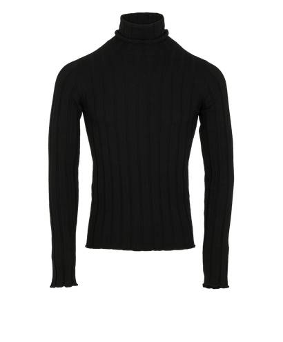 Dolce & Gabbana Ribbed Turtleneck, &pound;230, Clothing, Black, Cashmere, Front view