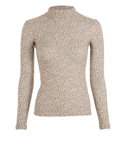 Saint Laurent Leopard Turtleneck Jumper, &pound;225, Clothing, White, Wool, Front view