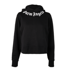 Palm Angels Logo Print Hoodie, Cotton, Black, Sz M, 1*