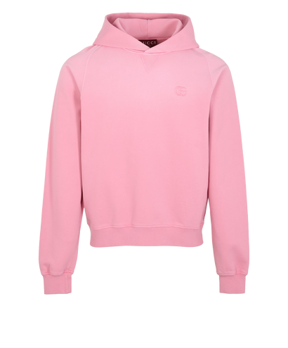 Gucci Embroidered Interlocking G Hoodie, &pound;395, Clothing, Pink, Cotton, Front view