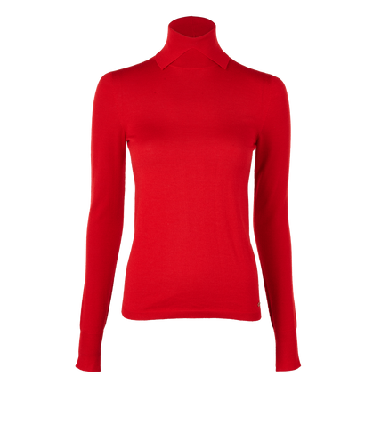 Christian Dior CD Turtleneck Jumper, &pound;250, Clothing, Red, Cashmere/Wool, Front view