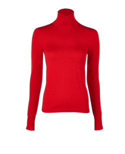 Christian Dior CD Turtleneck Jumper, Cashmere/Wool, Red, UK 8, 3*