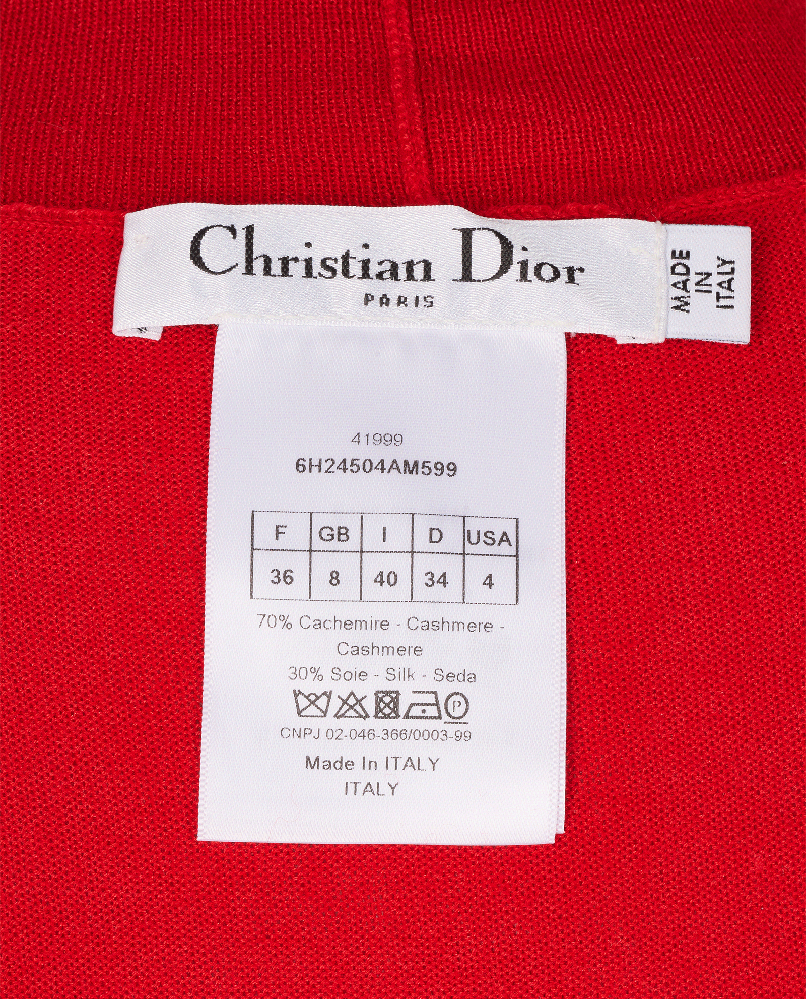 Christian Dior CD Turtleneck Jumper, &pound;250, Clothing, Red, Cashmere/Wool, Other view