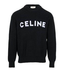 Celine Oversized Sweater, Mens, Wool, Black, Sz M, 2*
