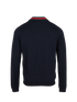 Gucci Web V-Neck Jumper, &pound;350, Clothing, Navy, Wool, Back view