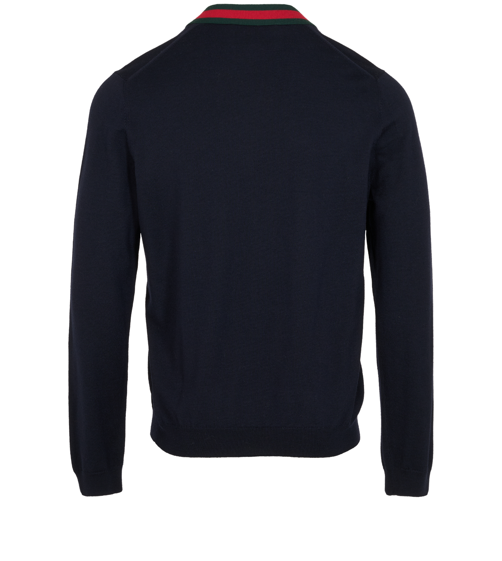 Gucci Web V-Neck Jumper, &pound;350, Clothing, Navy, Wool, Back view