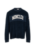 Moncler Logo Jumper, &pound;210, Clothing, Navy, Cotton, Front view