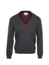 Gucci V Neck Sweater, &pound;350, Clothing, Grey, Wool, Front view
