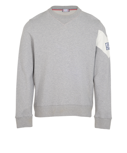 Moncler Crew Neck Jumper, &pound;150, Clothing, Grey, Cotton, Front view