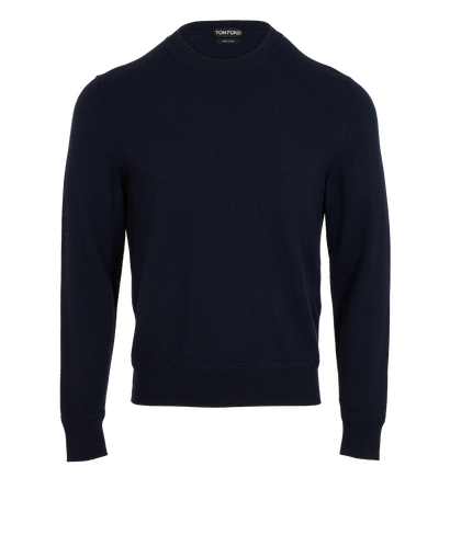 Tom Ford Crew Neck Sweater, &pound;230, Clothing, Blue, Cashmere, Front view