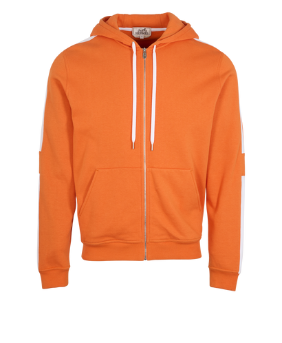 Hermes Zip Up Hoodie, &pound;250, Clothing, Orange, Cotton, Front view