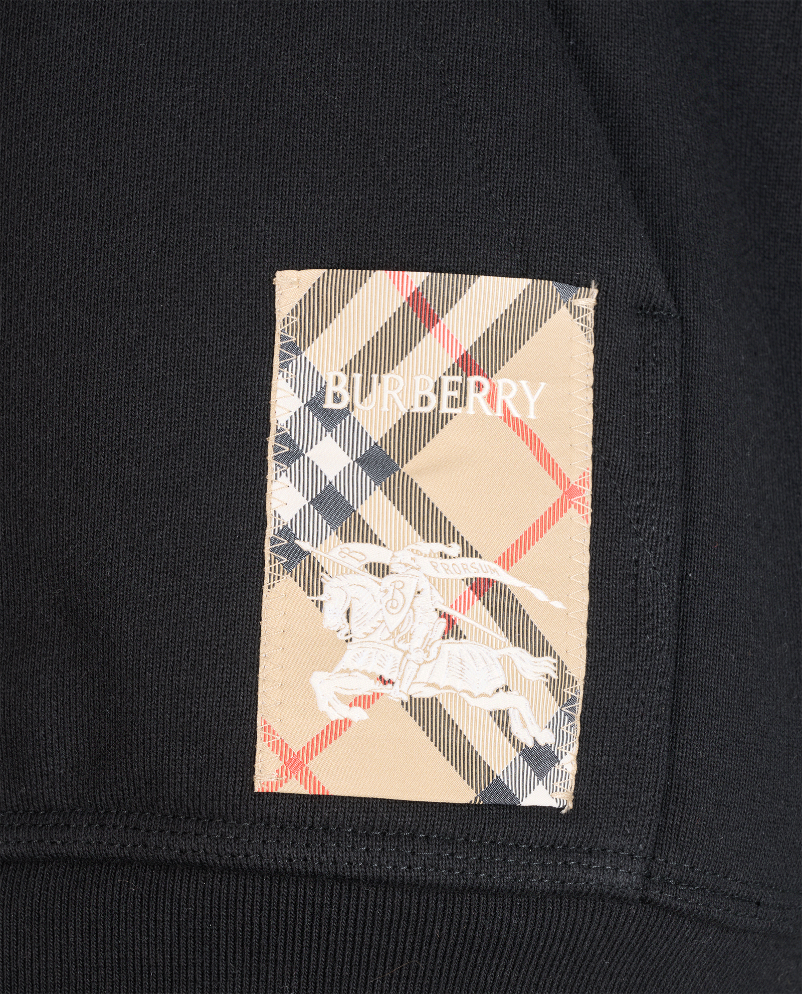 Burberry Check Label Hoodie, &pound;295, Clothing, Black, Cotton, Other view