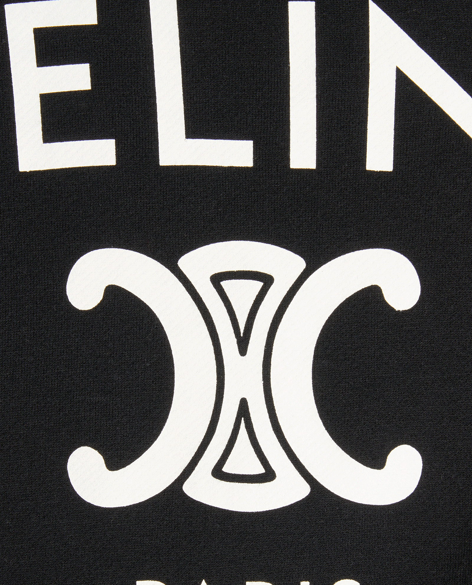 Celine Triomphe Logo Hoodie, &pound;275, Clothing, Black, Cashmere/Cotton, Other view