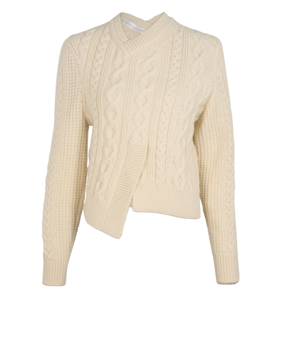 Victoria Beckham Chunky Cable Cropped Jumper, &pound;220, Clothing, Cream, Wool, Front view