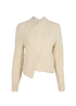 Victoria Beckham Chunky Cable Cropped Jumper, &pound;220, Clothing, Cream, Wool, Front view