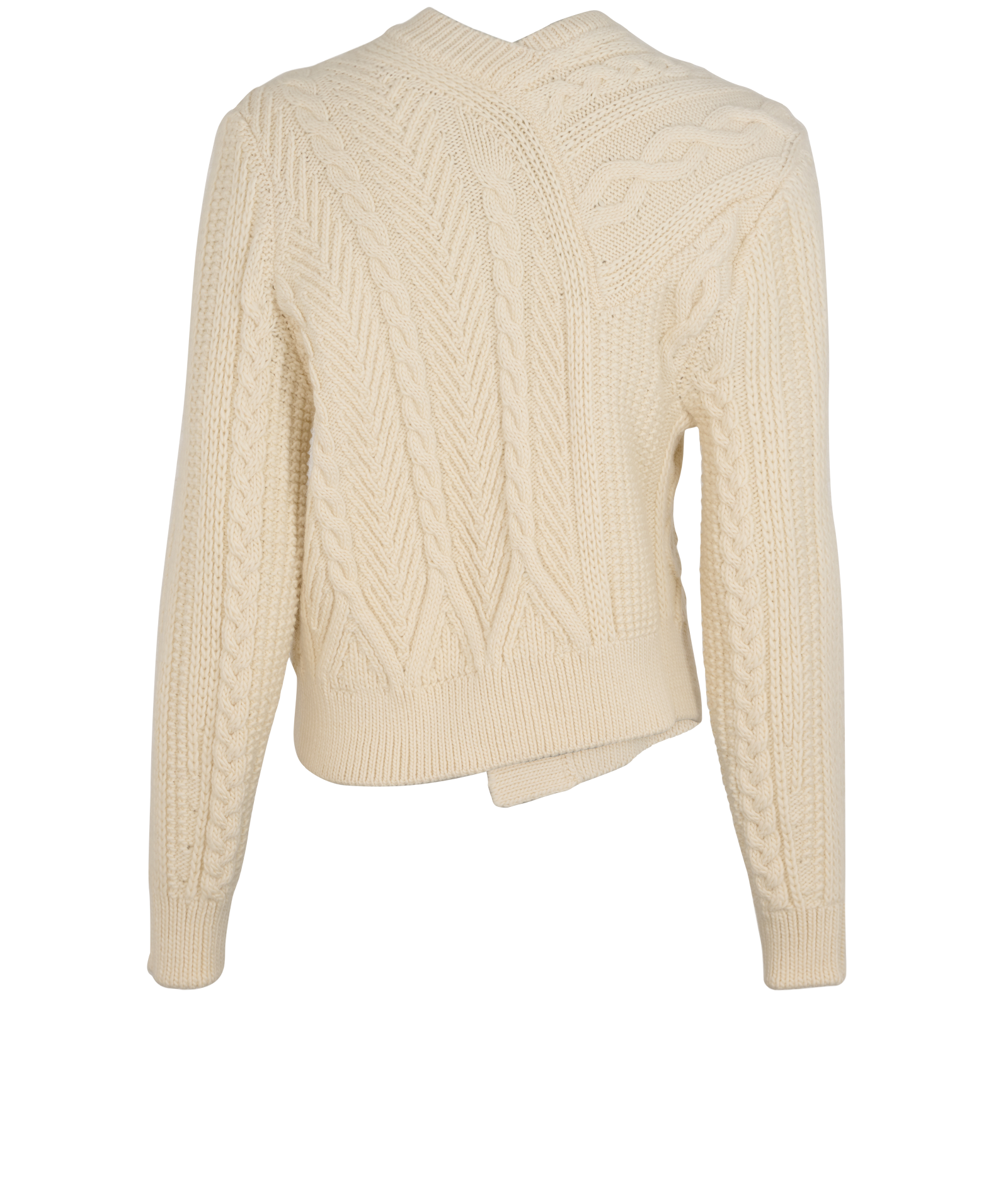 Victoria Beckham Chunky Cable Cropped Jumper, &pound;220, Clothing, Cream, Wool, Back view