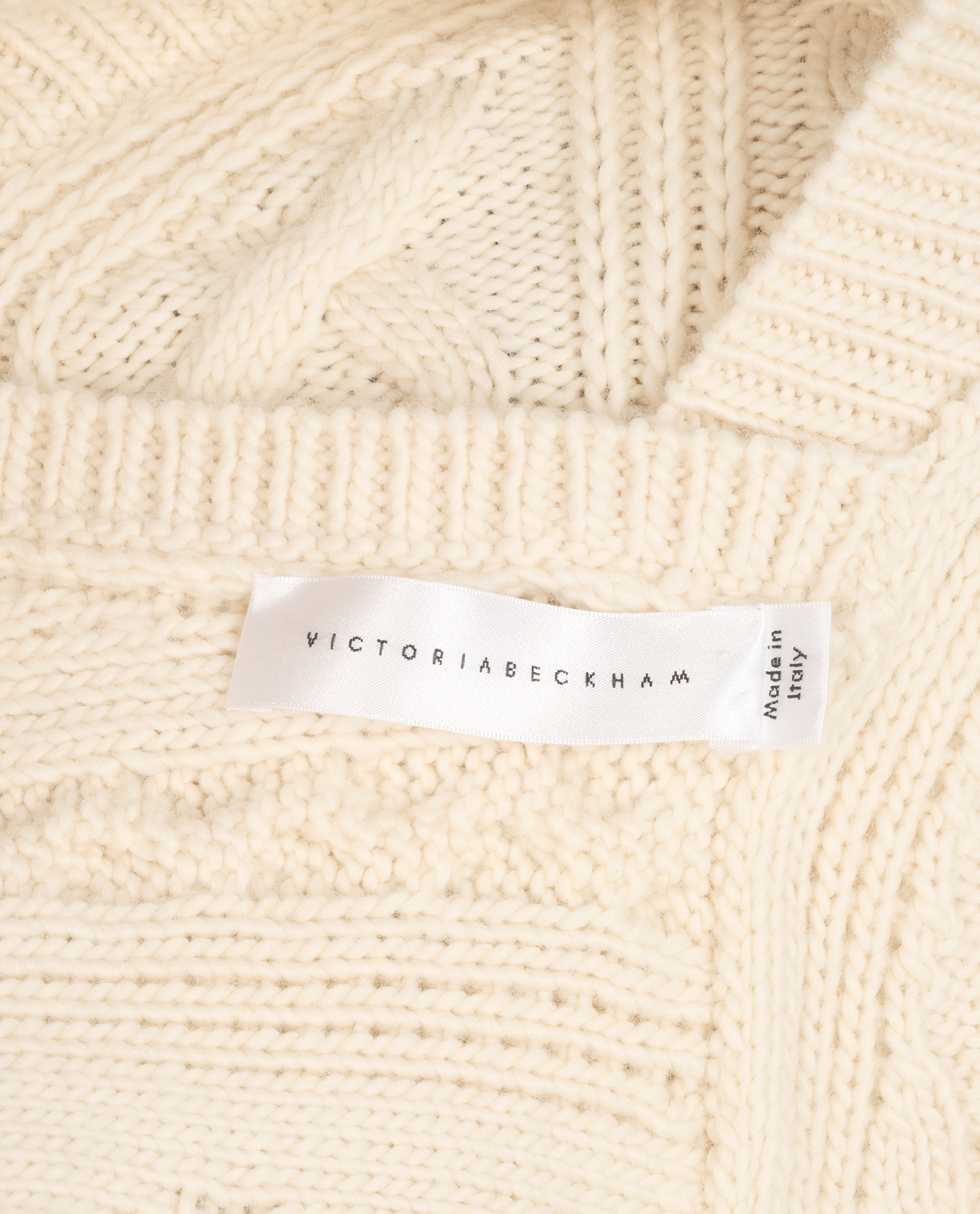 Victoria Beckham Chunky Cable Cropped Jumper, &pound;220, Clothing, Cream, Wool, Other view