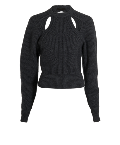 Isabel Marant Palma Cut Out Jumper, &pound;220, Clothing, Grey, Wool, Front view
