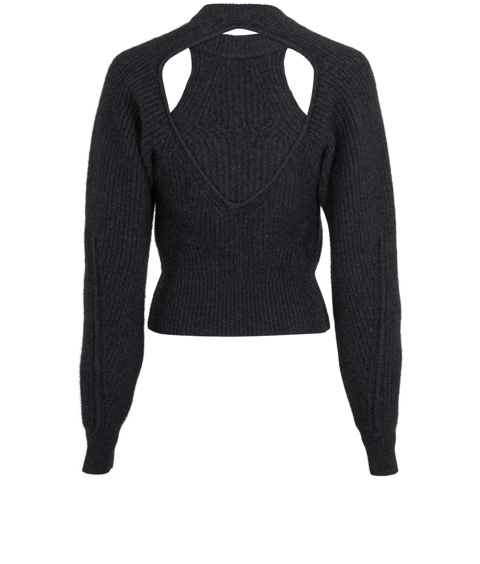 Isabel Marant Palma Cut Out Jumper, &pound;220, Clothing, Grey, Wool, Back view