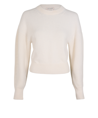 Alexander McQueen Ribbed Jumper, &pound;140, Clothing, Cream, Wool, Front view
