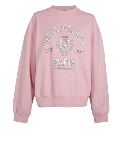 Balenciaga College 1917 Sweatshirt, &pound;250, Clothing, Pink, Cotton, Front view