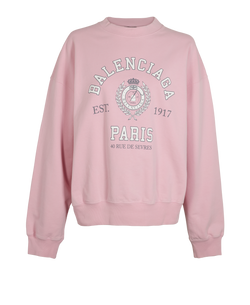 Balenciaga College 1917 Sweatshirt, Cotton, Pink, Sz S, 3*