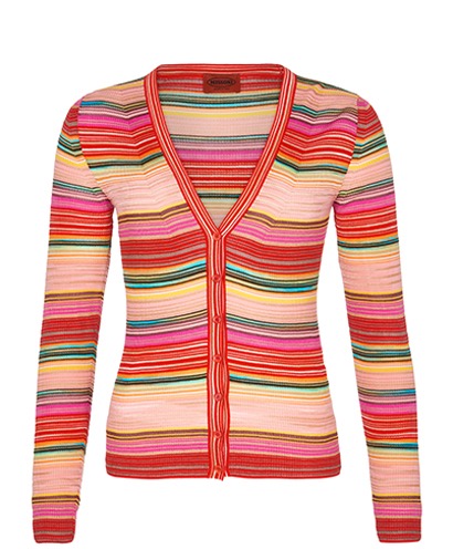 Missoni Cardigan Red Striped, front view