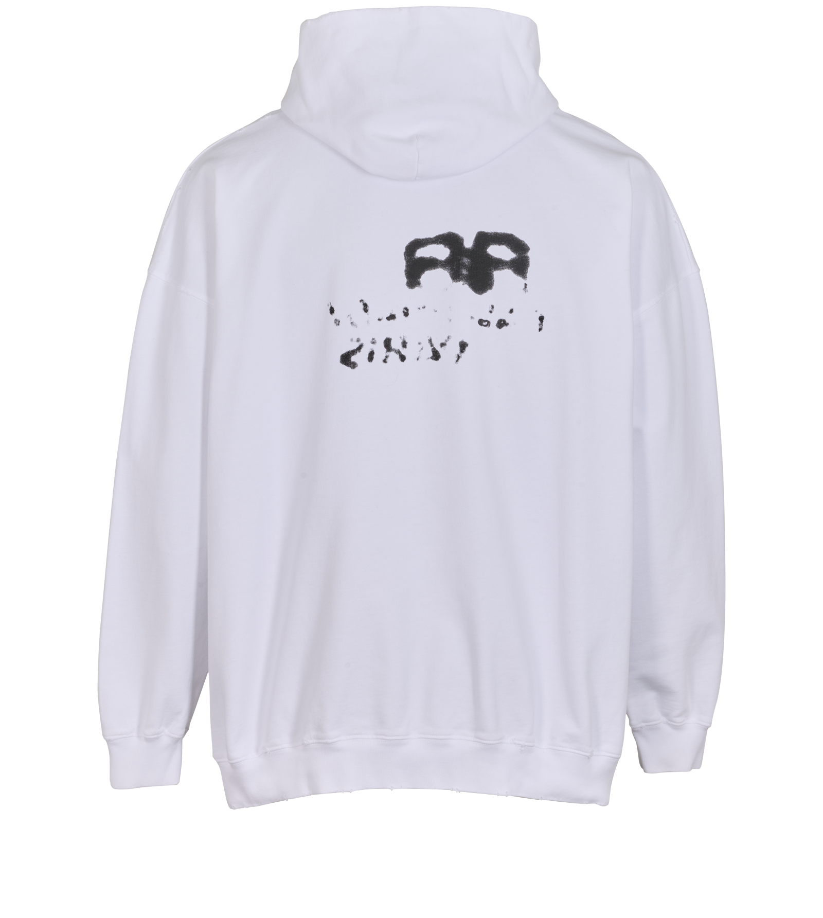 Balenciaga Hand-Drawn BB Icon Fit Jumper, &pound;295, Clothing, White, Cotton, Back view