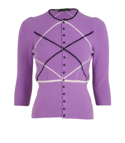 DSquared2 Cinched Cardigan, Wool, Purple, Sz M, 3*