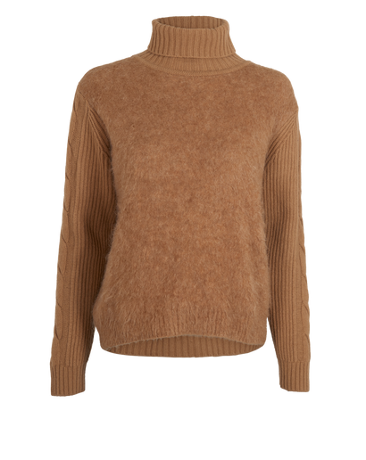 Max Mara Turtleneck Jumper, &pound;150, Clothing, Beige, Mohair, Front view