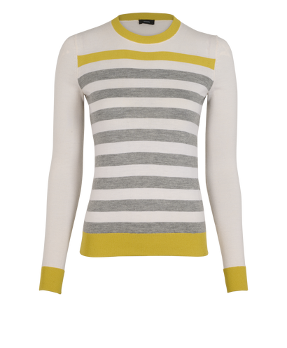 Joseph Stripped Jumper, &pound;50, Clothing, White, Cashmere, Front view