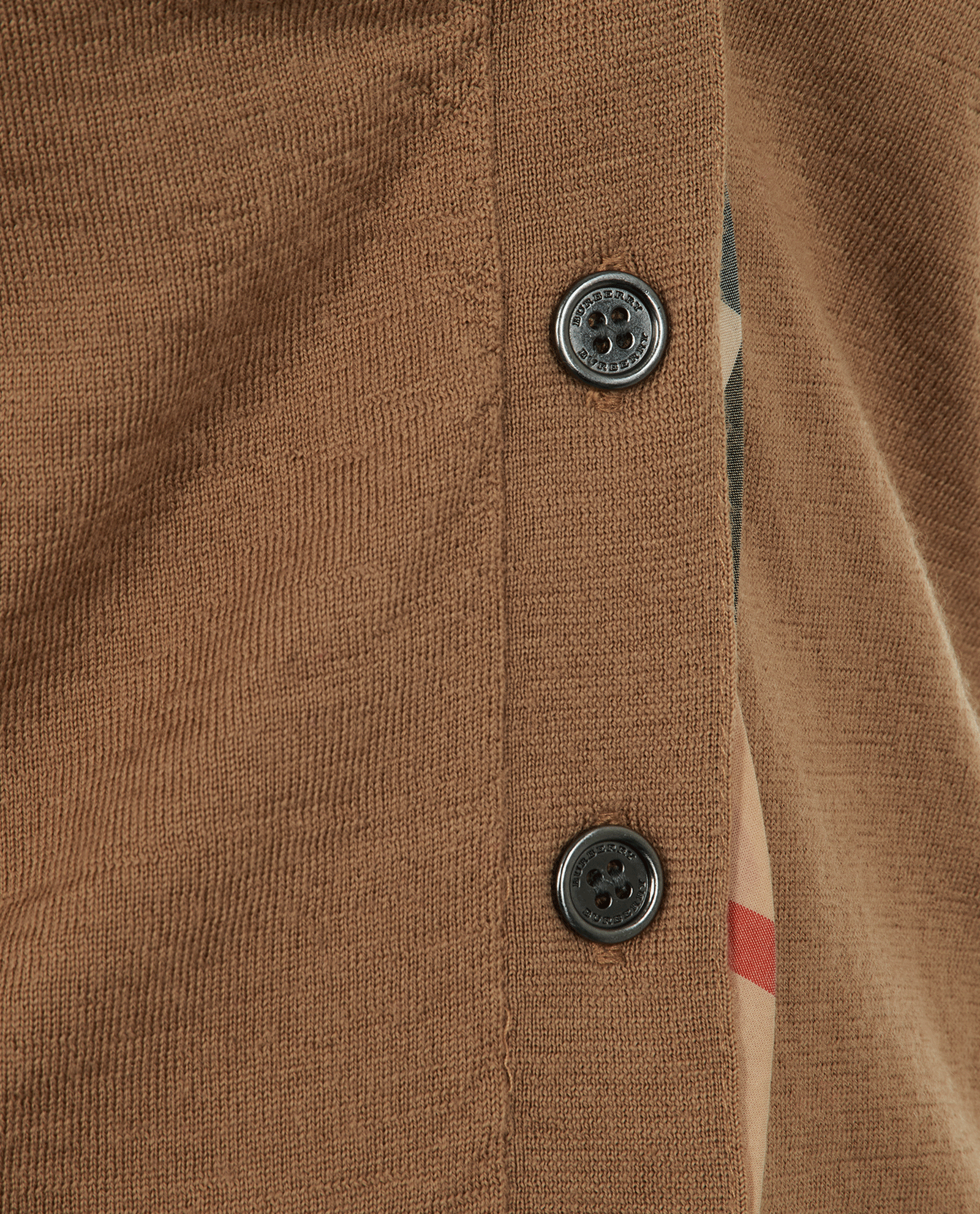 Burberry Plaid Trim Cardigan, &pound;110, Clothing, Beige, Wool, Other view