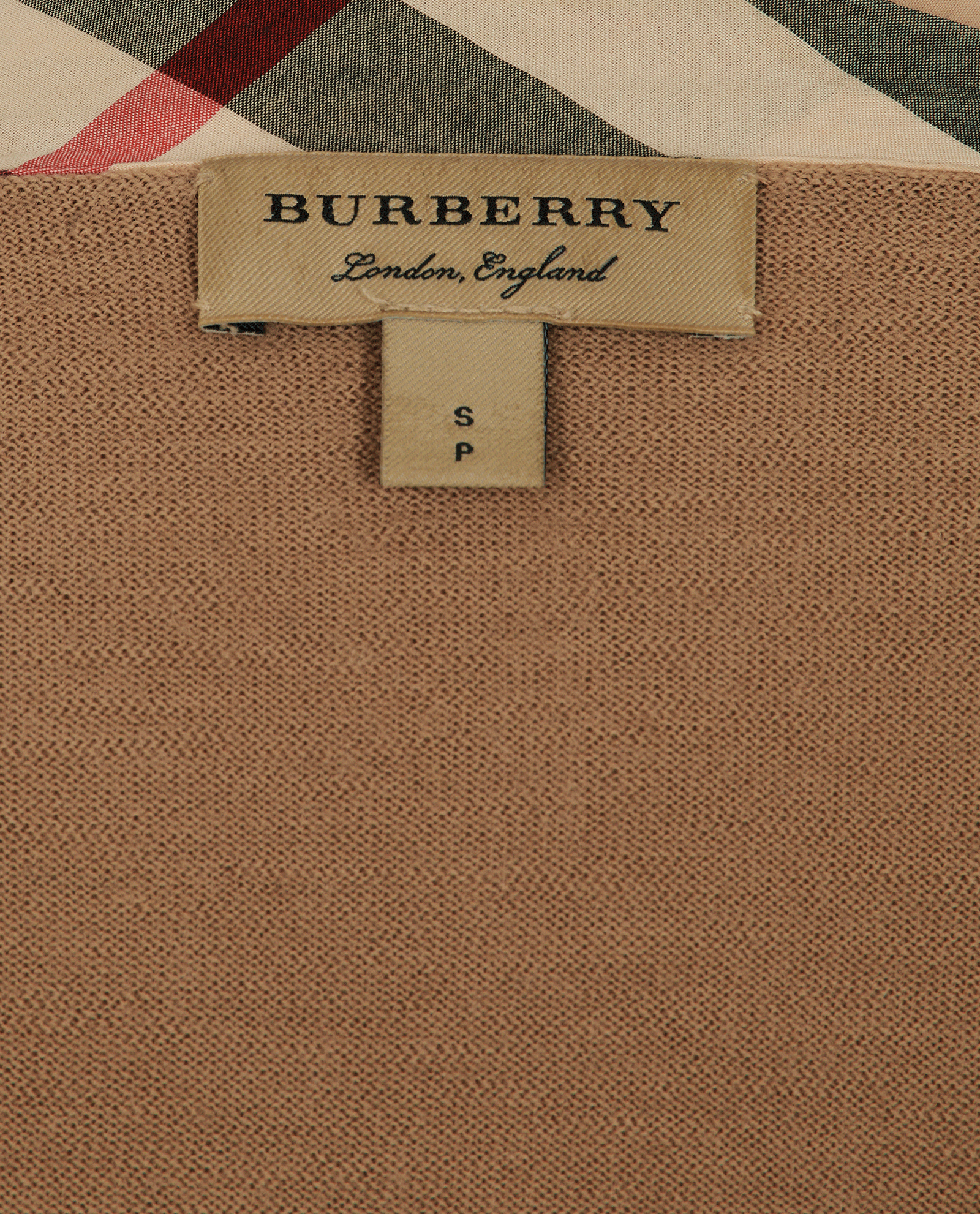 Burberry Plaid Trim Cardigan, &pound;110, Clothing, Beige, Wool, Other view