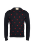 Gucci Bee Knit Jumper, &pound;160, Clothing, Navy, Wool, Front view