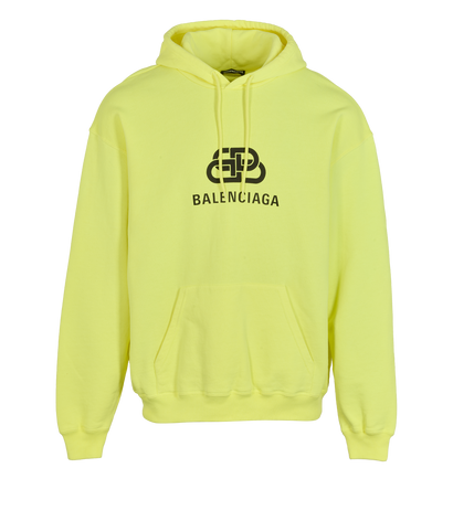 Balenciaga Logo Hoodie, &pound;250, Clothing, Yellow, Cotton, Front view