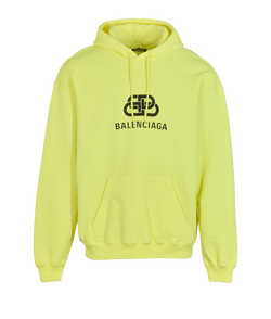 Balenciaga Logo Hoodie, Mens, Cotton, Yellow, Sz M, 3*