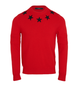 Givenchy Stars Jumper, Mens, Wool, Red, Sz M, 3*
