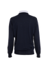 Prada Shirt Collar Fine Knit Polo Jumper, &pound;175, Clothing, Navy/White, Cotton/Wool, Back view