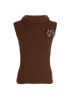 D Squared Leaf Brooch Sleeveless Jumper, &pound;95, Clothing, Brown, Wool, Front view